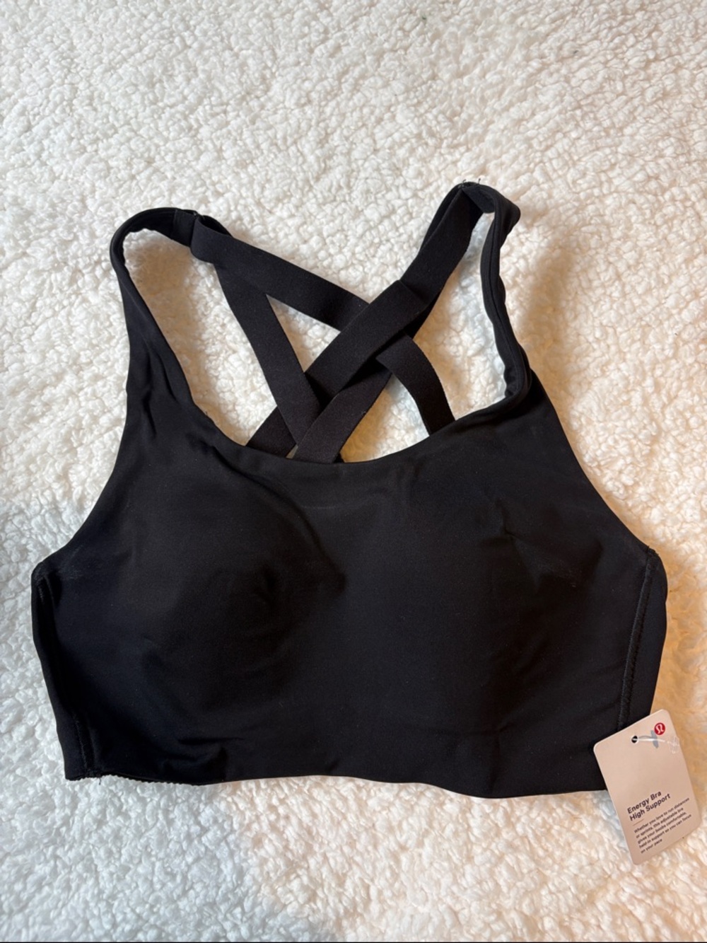 lululemon Black Cross-Strap High-Neck Sports Bra